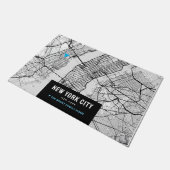 New York City Map + Zuhause-Position markieren Fußmatte (Schrägansicht)