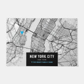 New York City Map + Zuhause-Position markieren Fußmatte (Vorderseite)