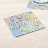 New York City Metro Area Wall Map Rechteckiger Pappuntersetzer (angewinkelt)