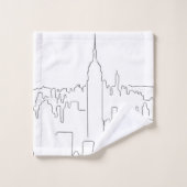 New York City Minimal Line Badhandtuch Set (Waschlappen)