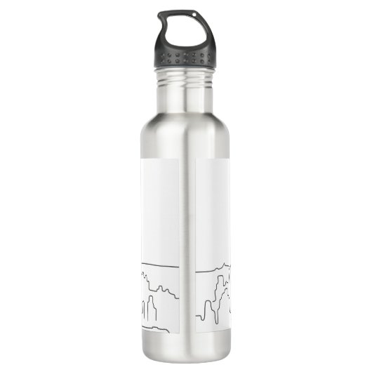 New York City Minimal Line Edelstahlflasche (Rückseite)