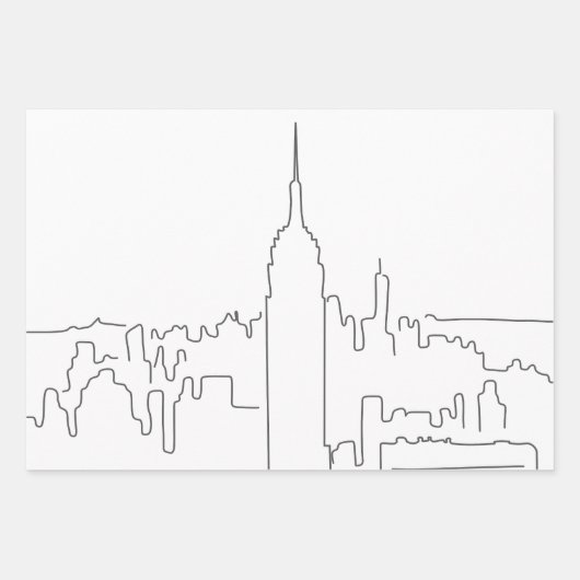 New York City Minimal Line Geschenkpapier Set (Vorderseite 2)