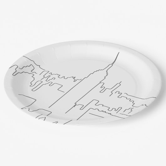 New York City Minimal Line Pappteller (Schrägansicht)