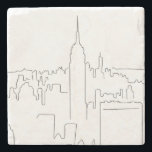 New York City Minimal Line Steinuntersetzer<br><div class="desc">Minimal Line Art - New York City - Schwarz und Weiß Skizze - Linien Zeichnungen.</div>