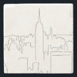 New York City Minimal Line Steinuntersetzer<br><div class="desc">Minimal Line Art - New York City - Schwarz und Weiß Skizze - Linien Zeichnungen.</div>