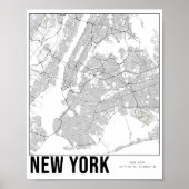 New York City Minimalist Map Art Poster (Vorne)