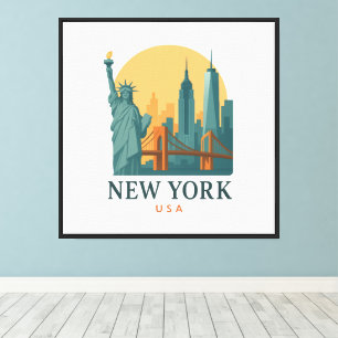 New York City Minimalist Vintage Reise Canvas Leinwanddruck