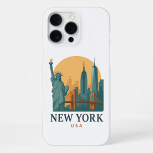 New York City Minimalist Vintage Reise iPhone 16 Pro Max Hülle
