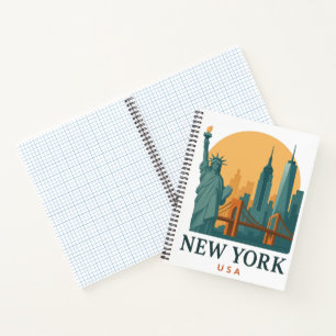 New York City Minimalist Vintage Reise Notizblock