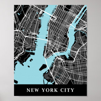 New York City Minimalistische Karte Poster