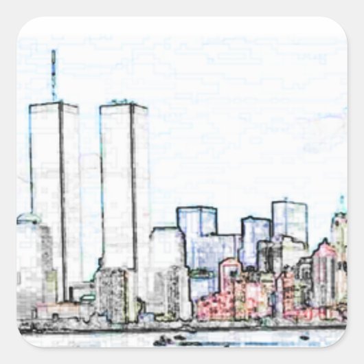 New York City mit Twin Towers Sticker (Vorderseite)