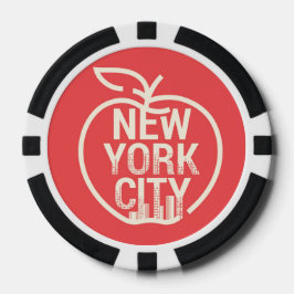 New York City Modern Big Apple Red Pokerchips