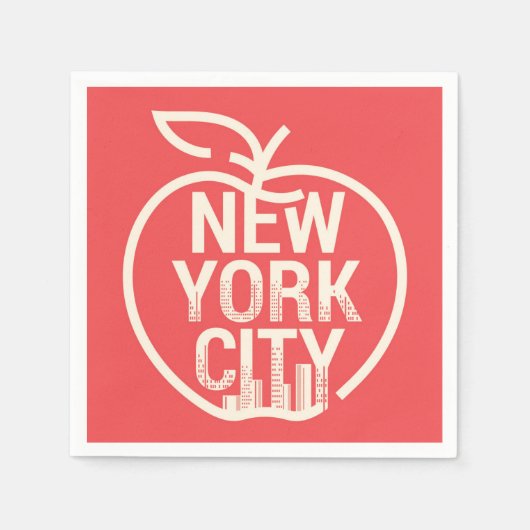 NEW YORK CITY Modern Big Apple Red Serviette (Vorderseite)