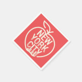 NEW YORK CITY Modern Big Apple Red Serviette (Ecke)
