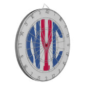 New York City Monogramm Dartscheibe (Vorderseite Links)
