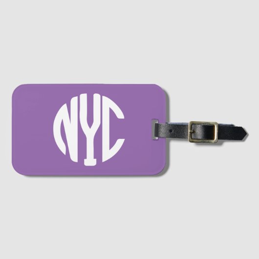 New York City Monogramm Gepäckanhänger (Vorderseite (Horizontal))