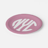 New York City Monogramm Pappteller (Schrägansicht)