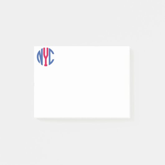 New York City Monogramm Post-it Klebezettel (Vorderseite)