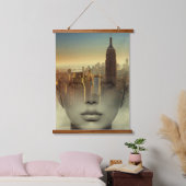 New York City Montage Wandteppich Mit Holzrahmen (Schlafzimmer)