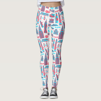 New York City Muster der weißen Leggings