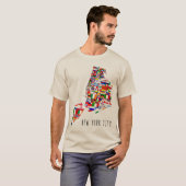 New York City Nations Flags Tee Shirt (Vorne ganz)