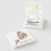 New York City Neighborhoods Flags Map Untersetzer (Seitenansicht)