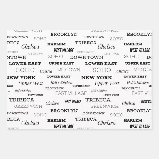 New York City Neighbour Wrapping Paper Sheets Geschenkpapier Set (Vorderseite)