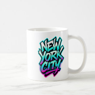 New York City Neon Graffiti Street Art Design Kaffeetasse