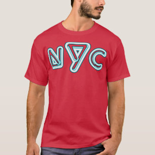 New York City Neon Sign Typografy T-Shirt