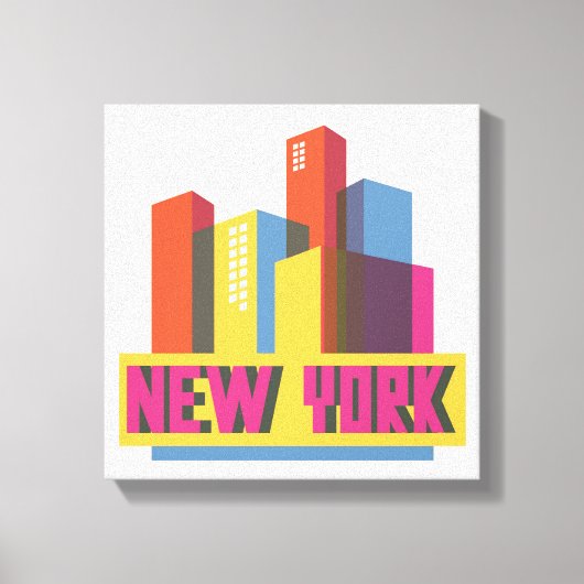 New York City | Neon Skyline Leinwanddruck (Vorderseite)