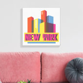New York City | Neon Skyline Leinwanddruck (Insitu (Wohnzimmer))