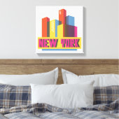 New York City | Neon Skyline Leinwanddruck (Insitu (Schlafzimmer))