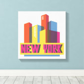 New York City | Neon Skyline Leinwanddruck (Insitu (Holzboden))