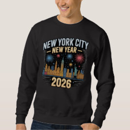 New York City New Year 2026 Fireworks Skyline Sweatshirt