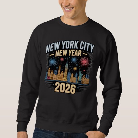 New York City New Year 2026 Fireworks Skyline Sweatshirt (Vorderseite)