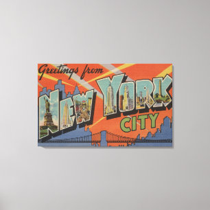 New York City, New York - Großbuchstaben - Szenen  Leinwanddruck