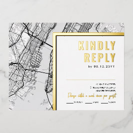 New York City, New York Liebe Locator | UAWG Antwo Folie Einladungspostkarte