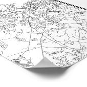 New York City, New York (schwarz auf weiß) Poster (Ecke)