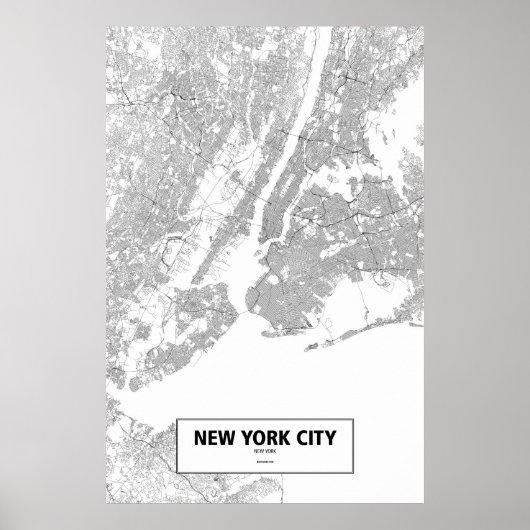 New York City, New York (schwarz auf weiß) Poster (Vorne)