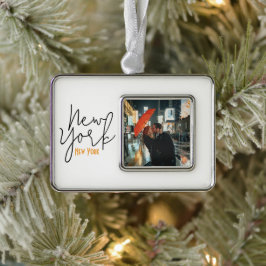 New York City, New York Souvenir Rahmen-Ornament Silber