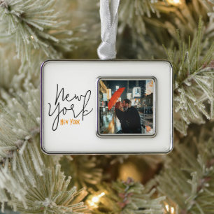 New York City, New York Souvenir Rahmen-Ornament Silber