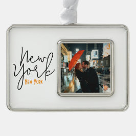 New York City, New York Souvenir Rahmen-Ornament Silber