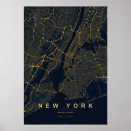 New York City New York stilisierter Kartendruck Poster