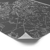 New York City, New York (weiß auf schwarz) Poster (Ecke)