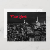 New York City Night Black & White Postkarte (Vorne/Hinten)