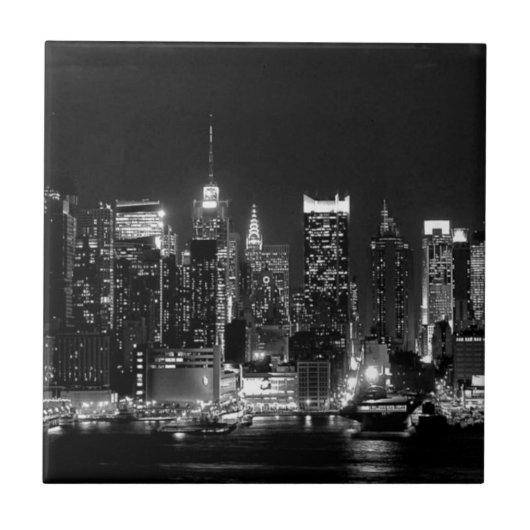 New York City Night Fliese (Vorderseite)
