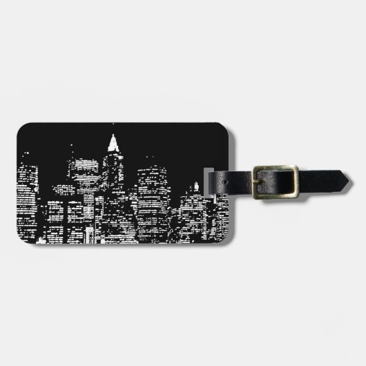 New York City Night Gepäckanhänger (Vorderseite horizontal)