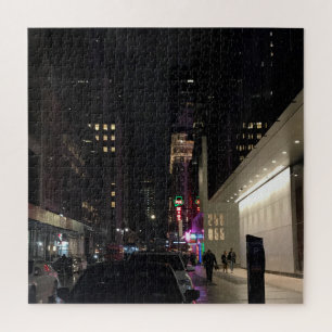 New York City Night Neon Lights Manhattan NYC Puzzle