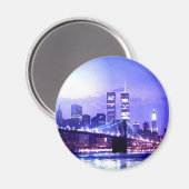 New York City Night Panorama Magnet (Vorderseite/Rückseite)