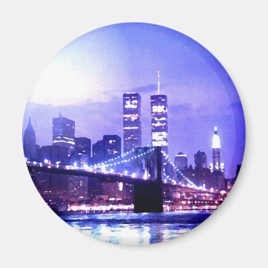 New York City Night Panorama Magnet (Vorne)